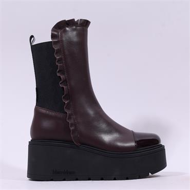 Marco Moreo Vale Frill Toe Cap Boot - Burgundy Leather